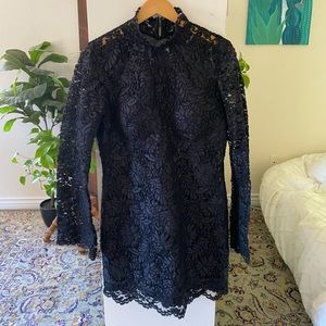 Jovani black lace dress. Size 12. High neck